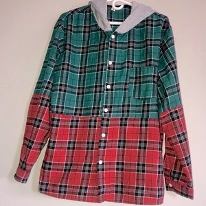 Plaid flannel hoodie size XL